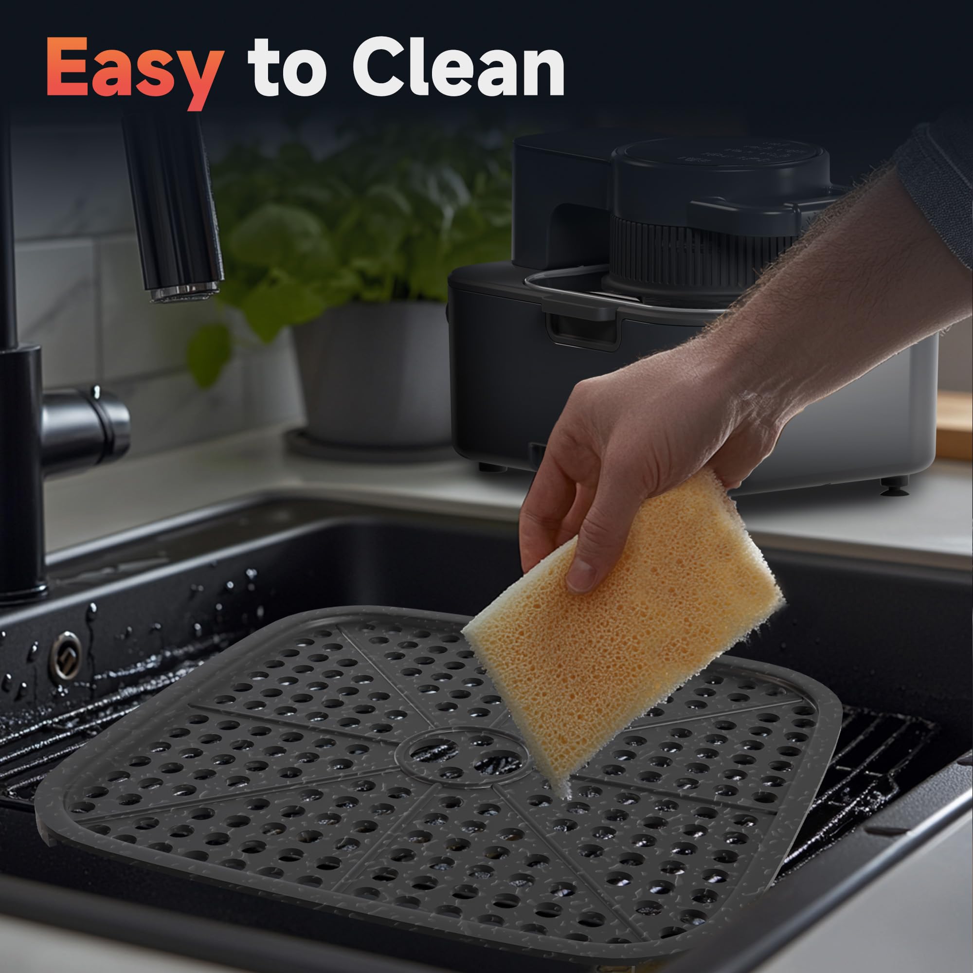 8QT 6-In-1 Easy View Non Toxic Air Fryer, Non-drawer, Precise Temp & Timer Control, Pre-Set Timer, Auto Shutoff, Roast, Bake, Reheat & Dehydrate