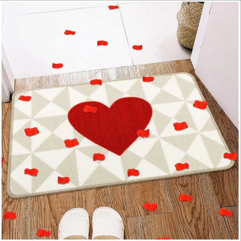 Valentine'S Day Casual Elegant Letter Heart Shape Polyester Carpet Bathing