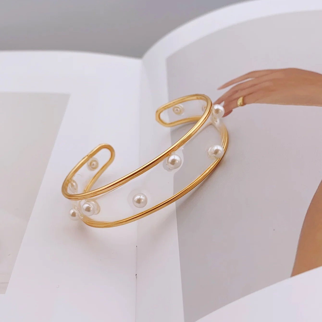 Transparent Floral Feminine Bangle Bracelets