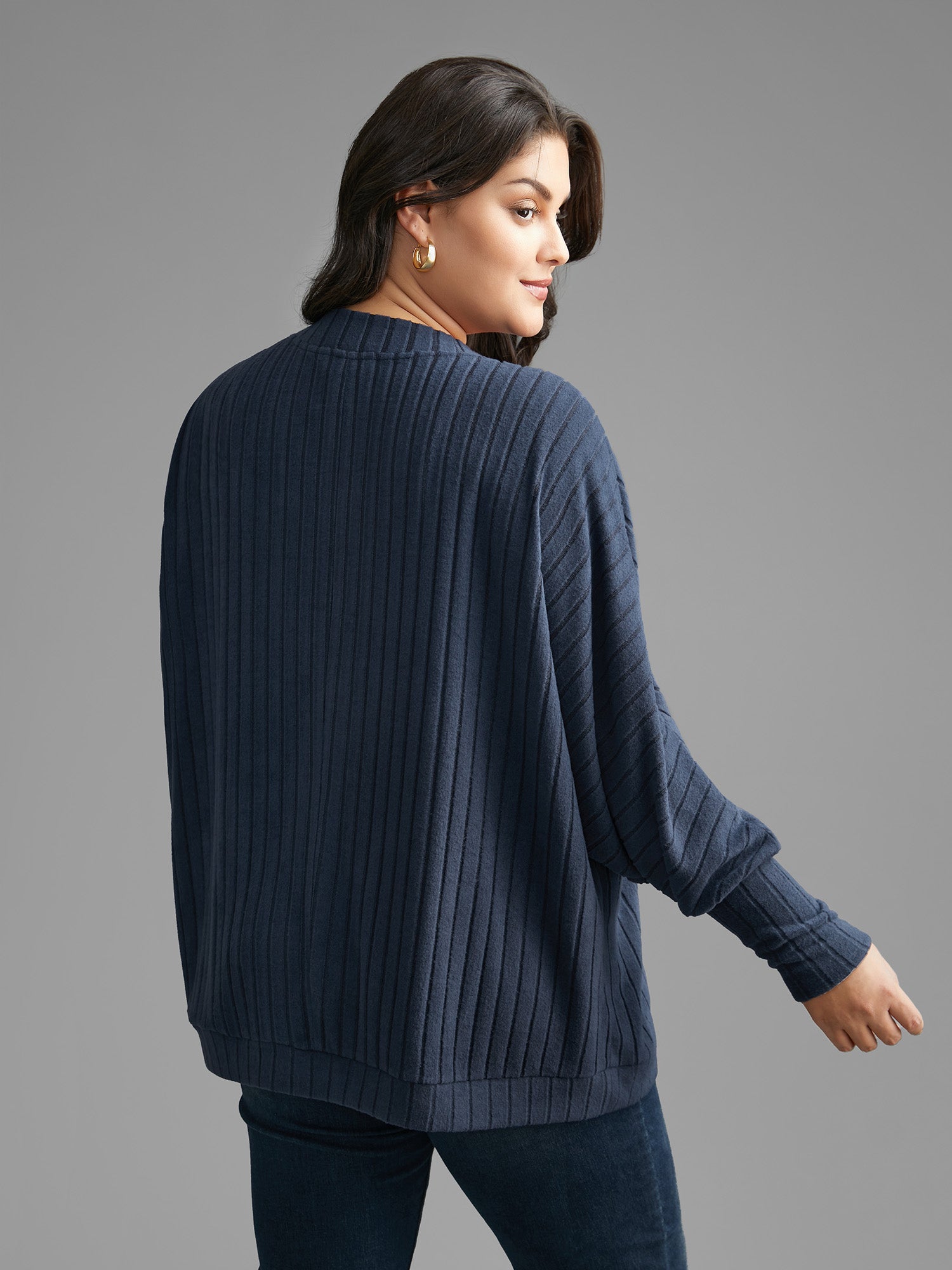 Plain Pit Strip Curved Hem Coat