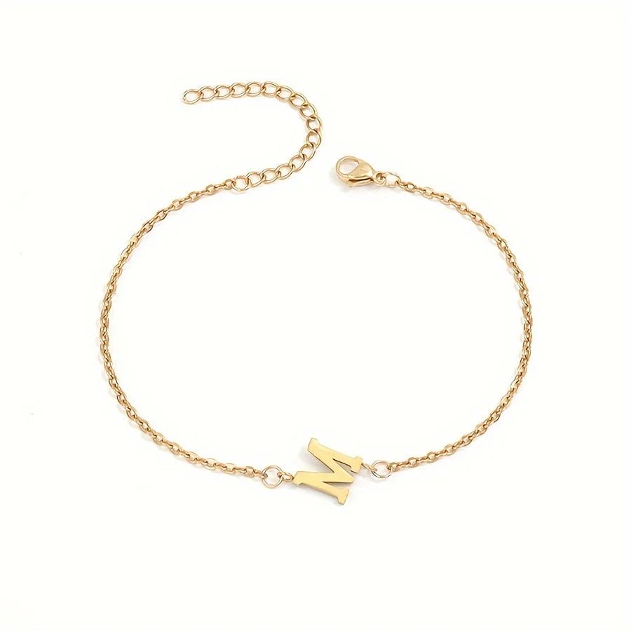 Dainty Feminine Letter Initial Chain Bracelet
