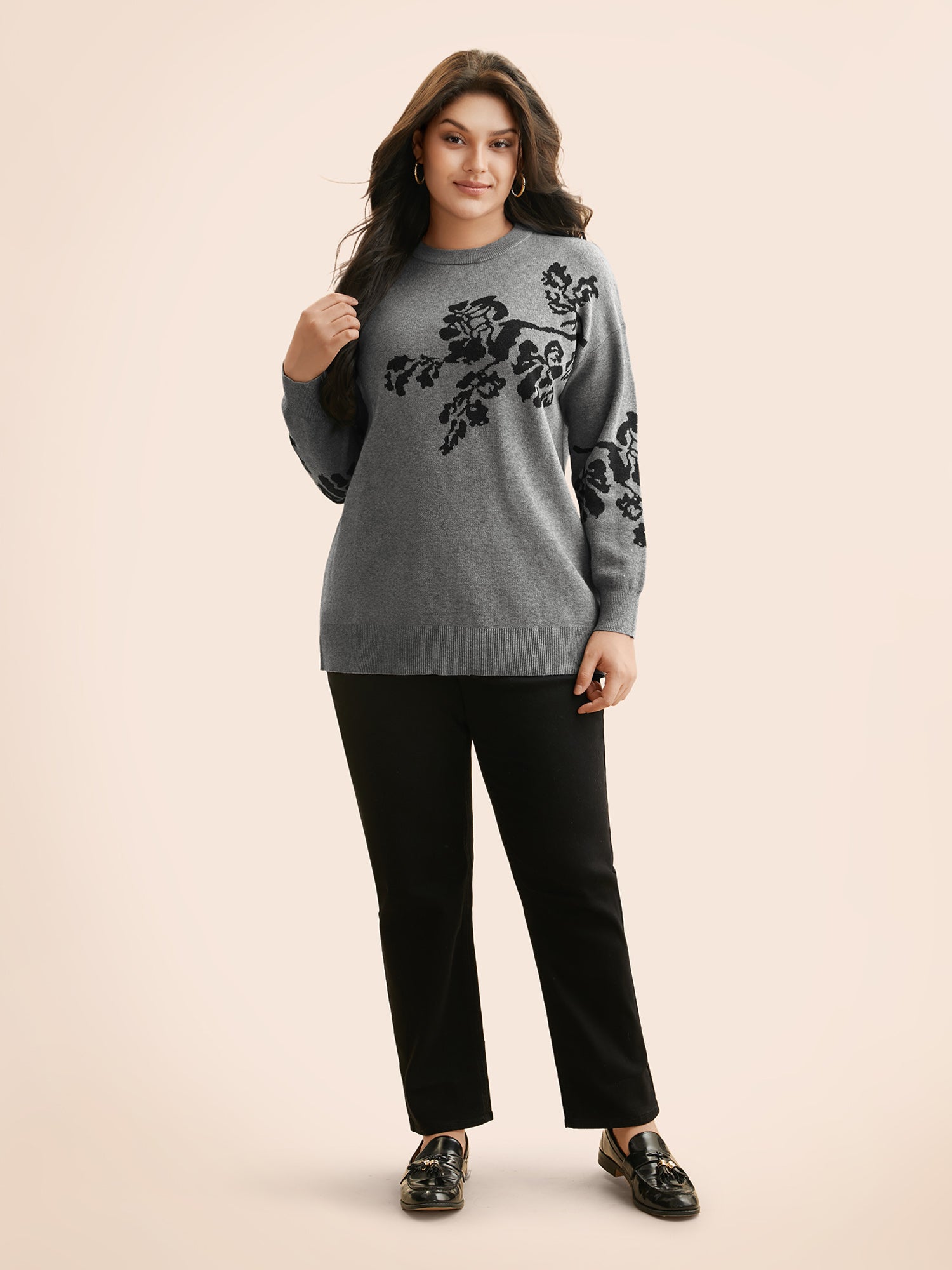 Supersoft Essentials Jacquard Drop Shoulder Pullover