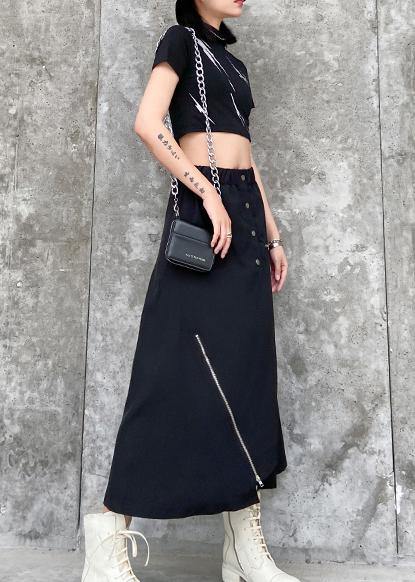 Irregular skirt female summer a-line skirt in the long section of large size elastic waist wild casual skirt