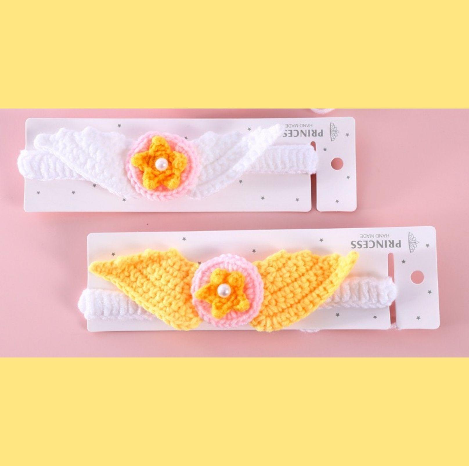 Hand Knitted Thread Wing Adjustable Collar