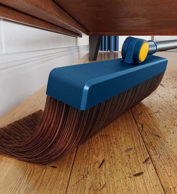 Broom and Windproof Dustpan with Adjustable Handle