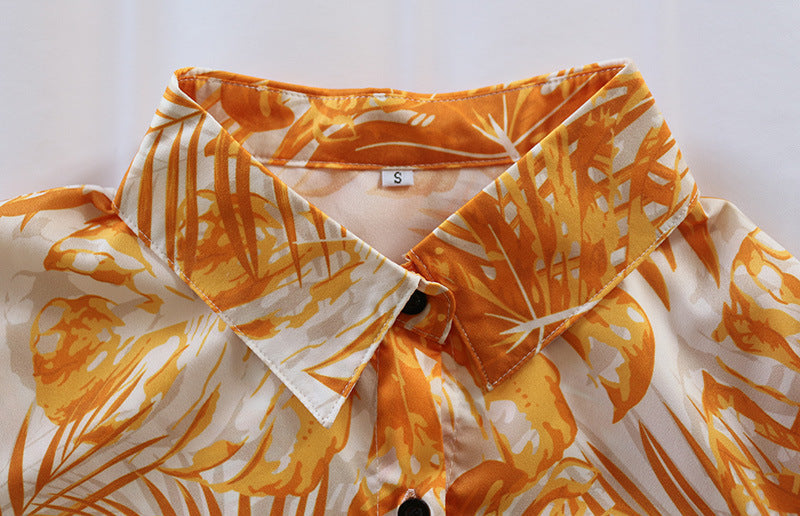 Printed Lace-Up Loose Maxi dress