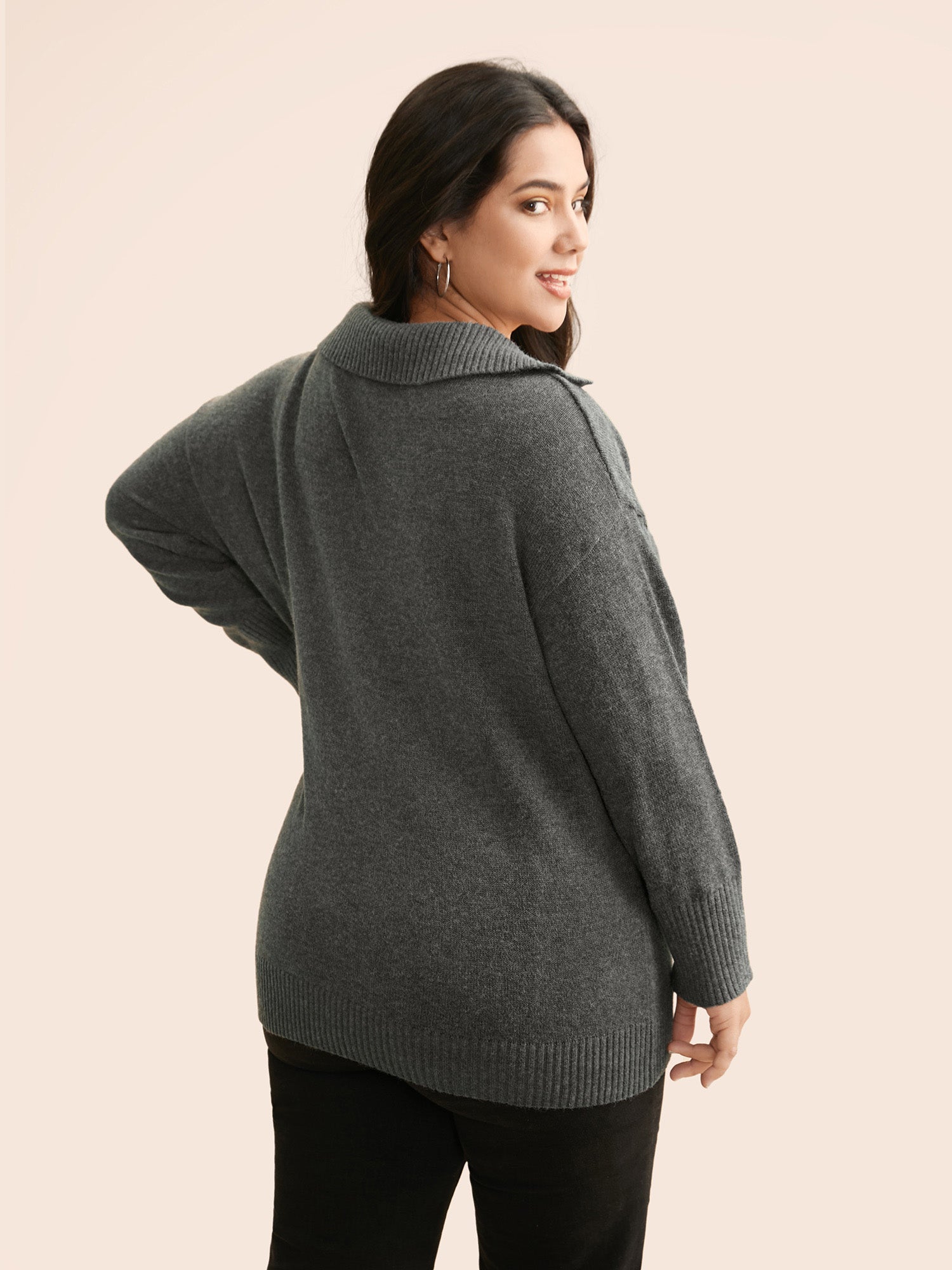 Supersoft Essentials Lapel Collar Wool Pullover