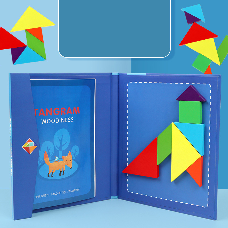 🎁The perfect gift🌟Enhancing children's thinking skills-Children's Magnetic Tangram Puzzle Set