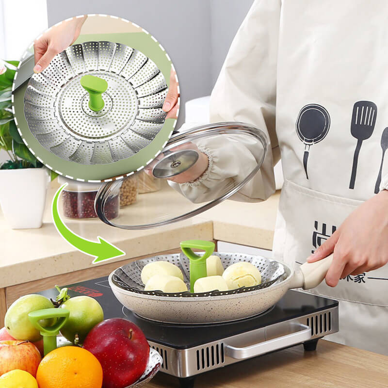 Stainless steel folding vegetable steamer (🔥New Year's discount. 49% discount🔥)