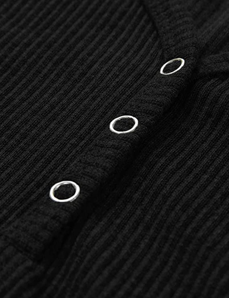 Solid Color V-Neck Long-Sleeved T-Shirt