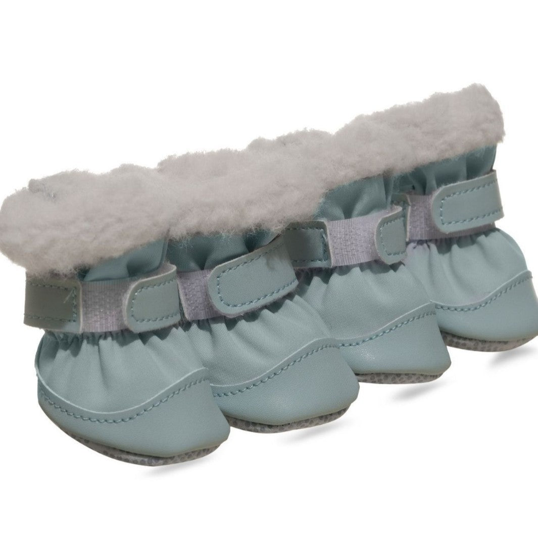 4pcs Warm Furry Dog Snow Boots