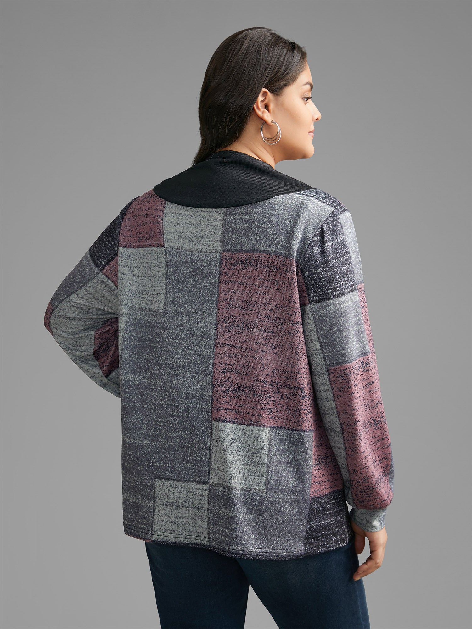 Asymmetrical Colorblock Button Detail Pleated T-shirt