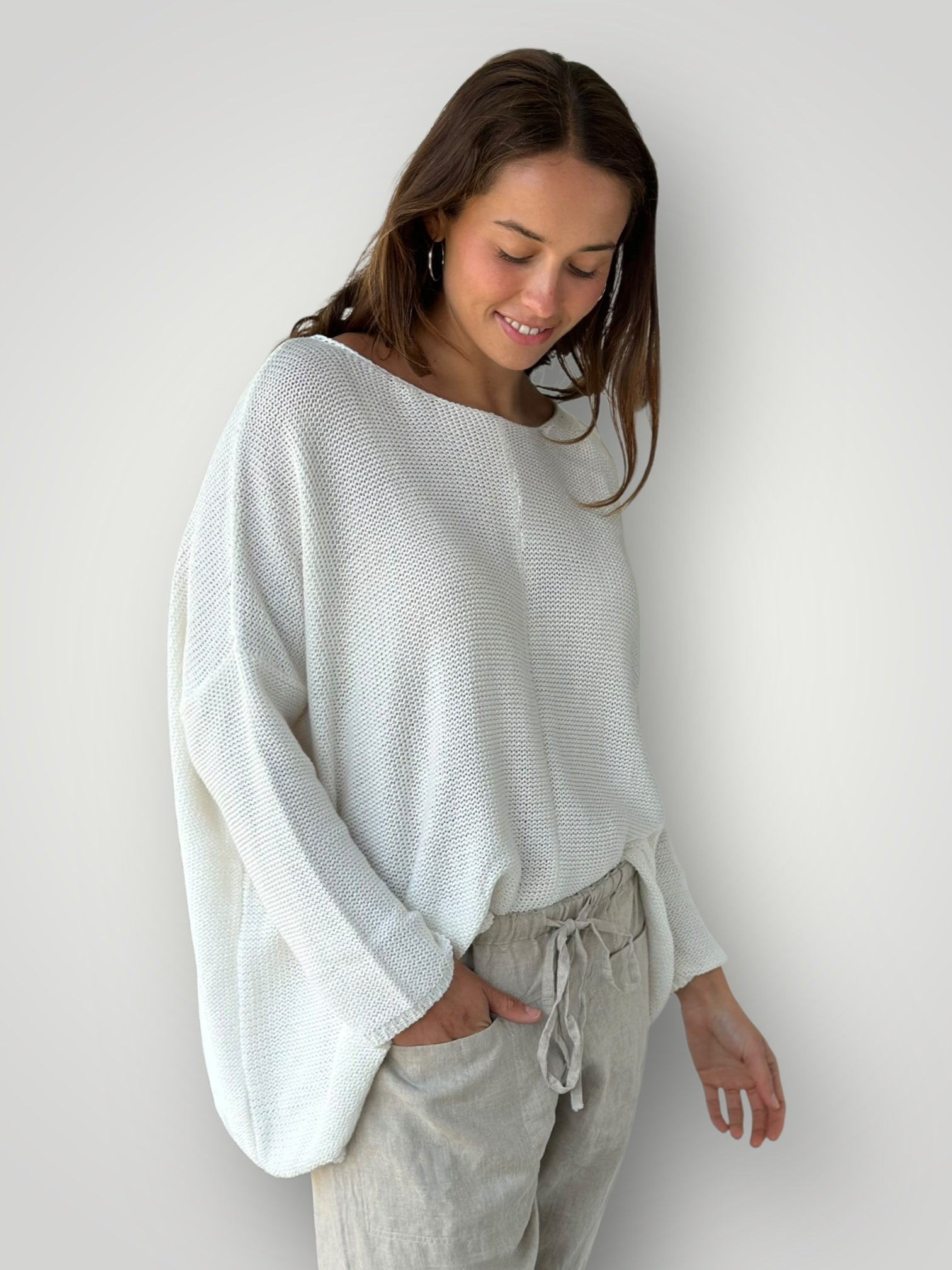 warm white cotton knit