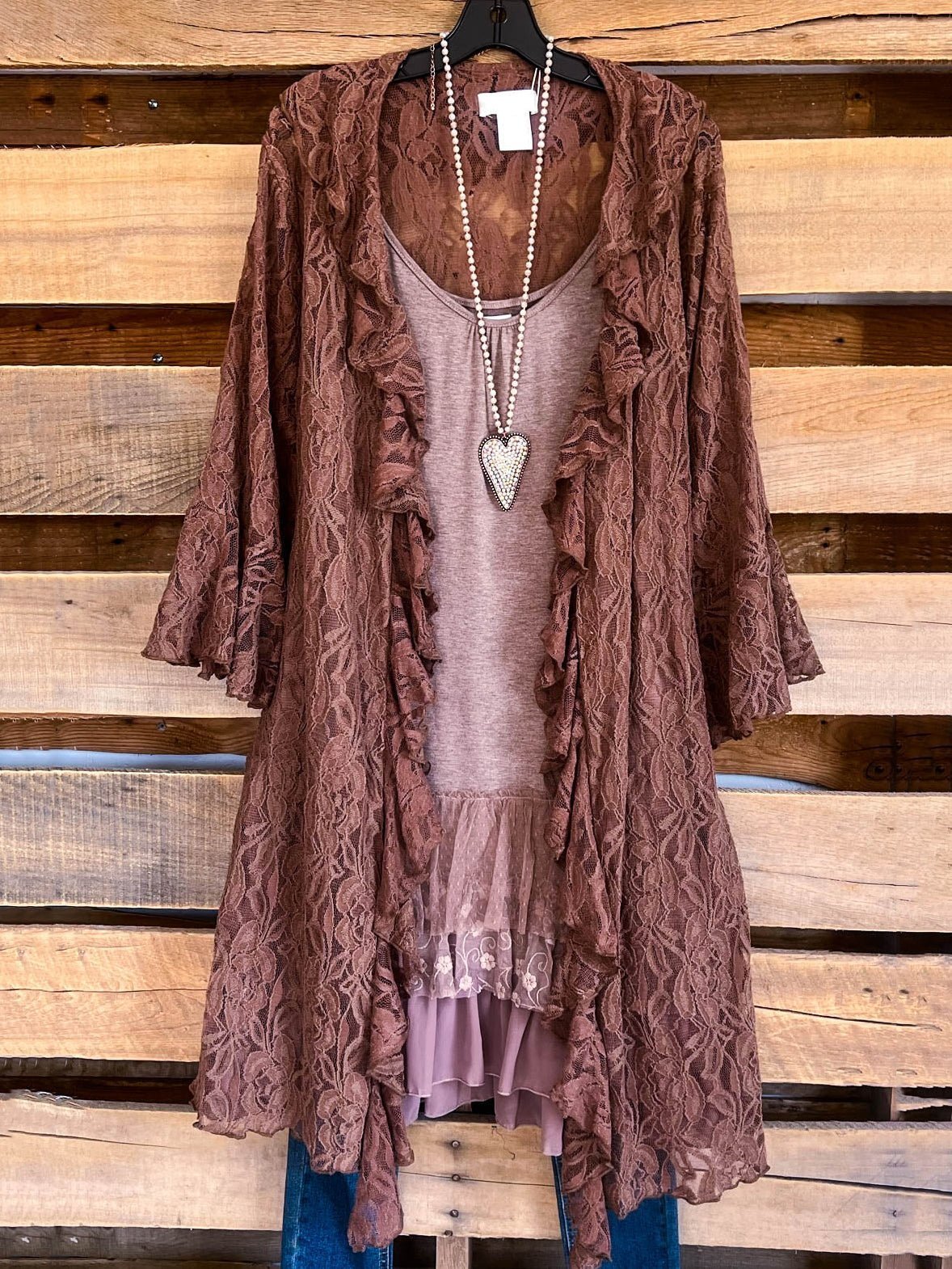 Lace Stitching Long Sleeve Casual Cardigan