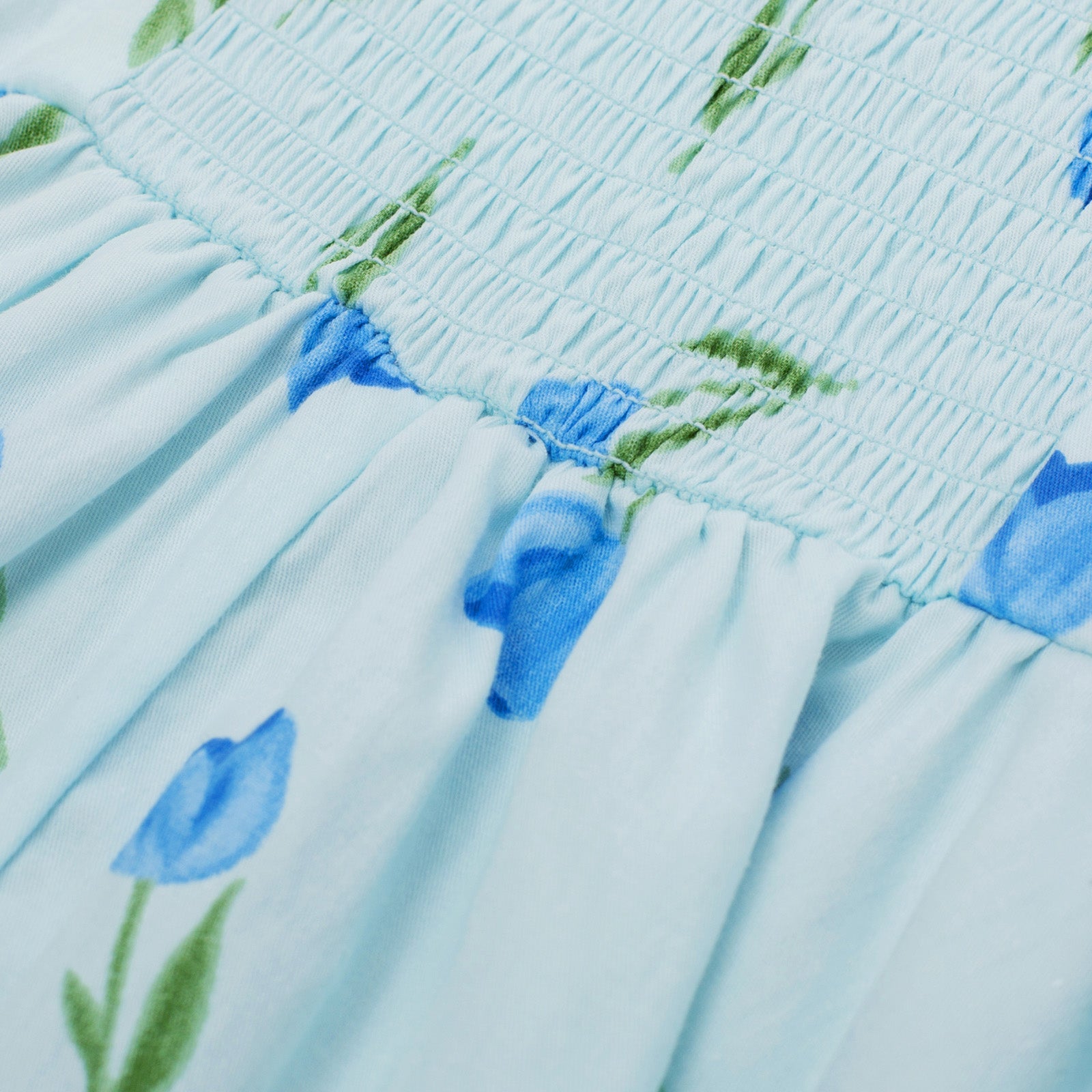 Women's Vintage Sleeveless Floral Ruched Summer Cute A-Line Flowy Swing Midi Dress