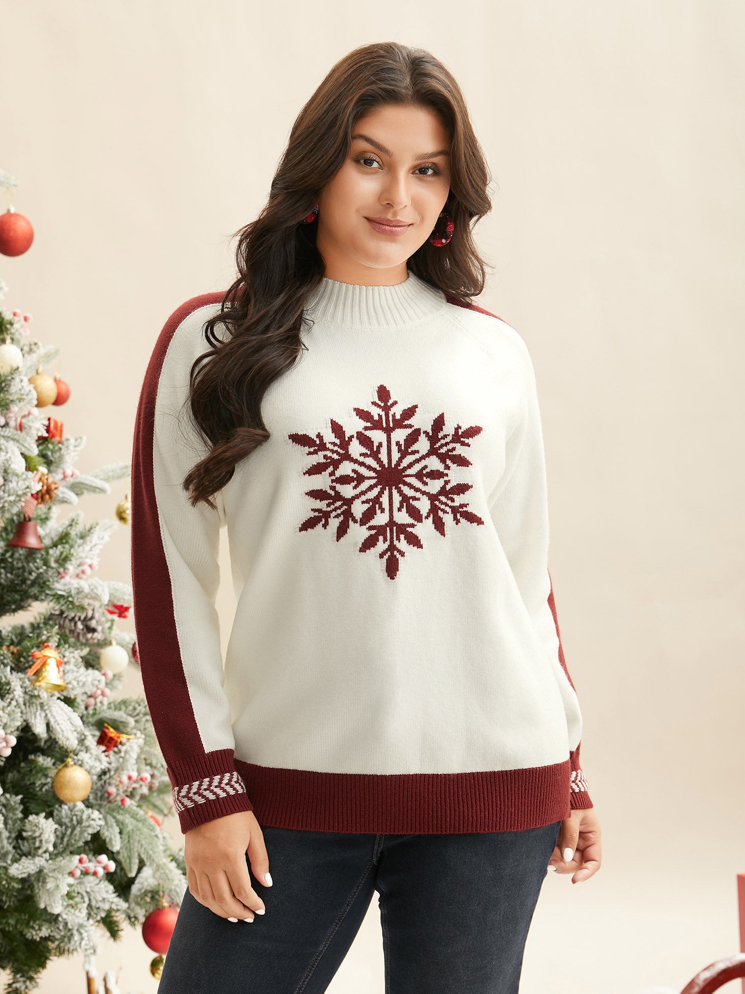 Supersoft Essentials Snowflakes Pattern Knit Pullover