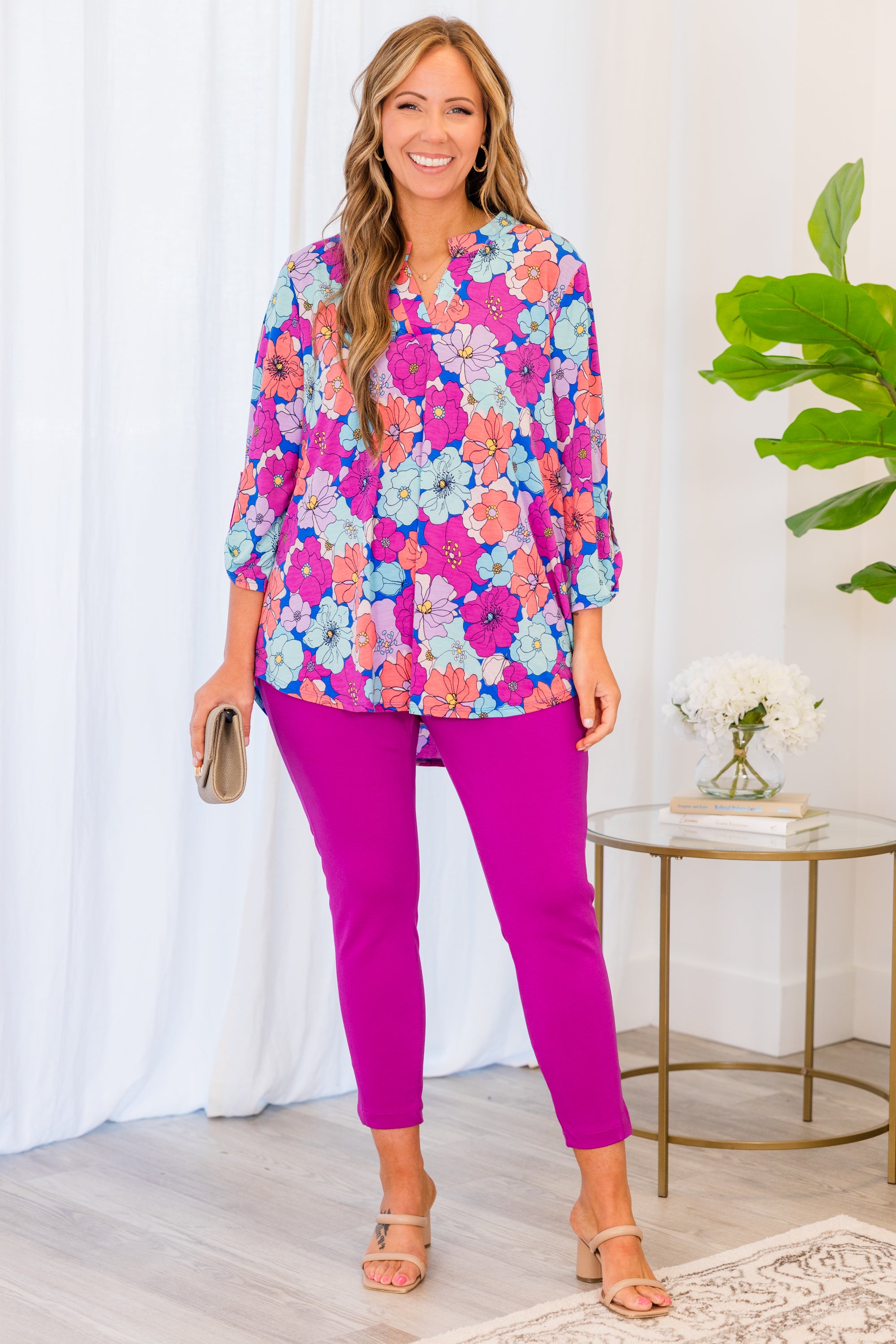 Strut Your Style Pants. Spring Magenta