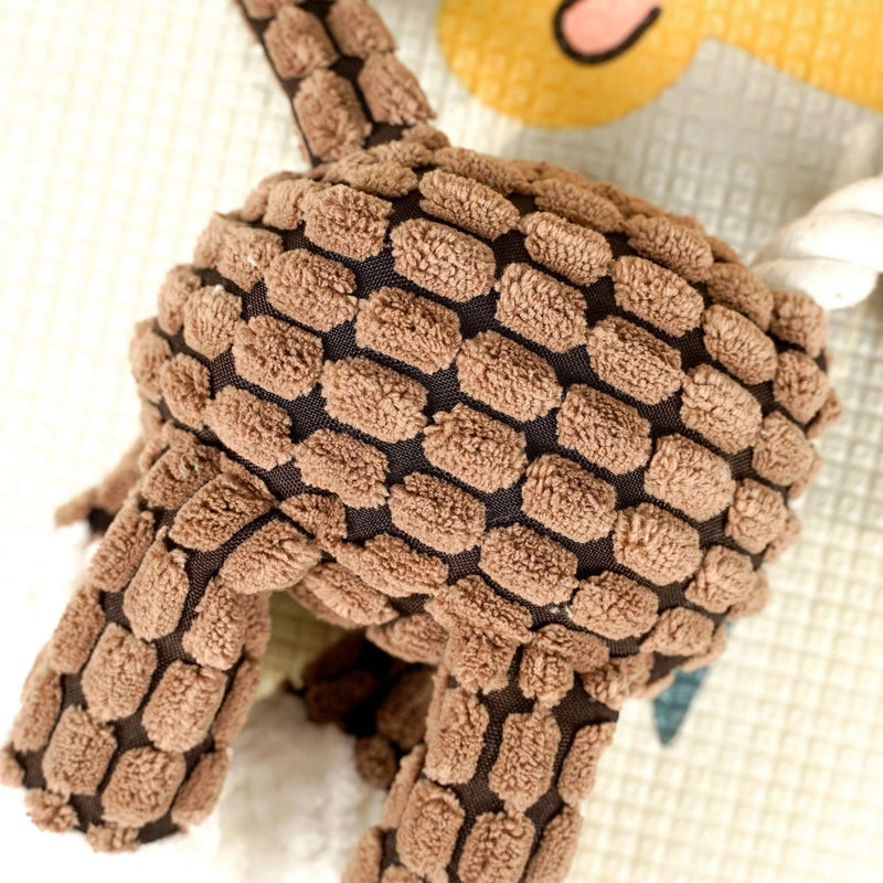 Pet Pineapple Grid Dog Cotton Rope Chew Resistant Cat Toy Plush Sound Interactive Toy Supplies
