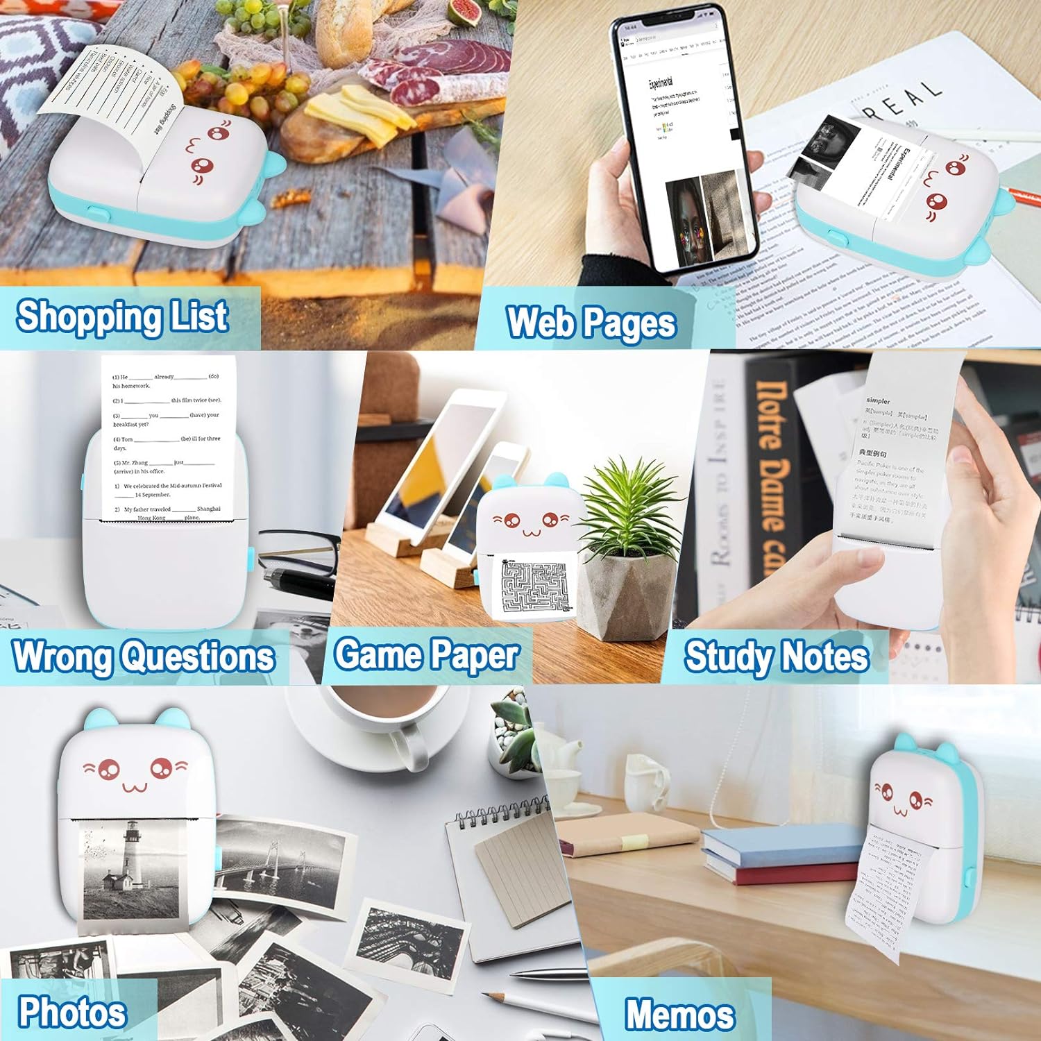Portable Thermal Mini Photo Printer. Mini Pocket Printer