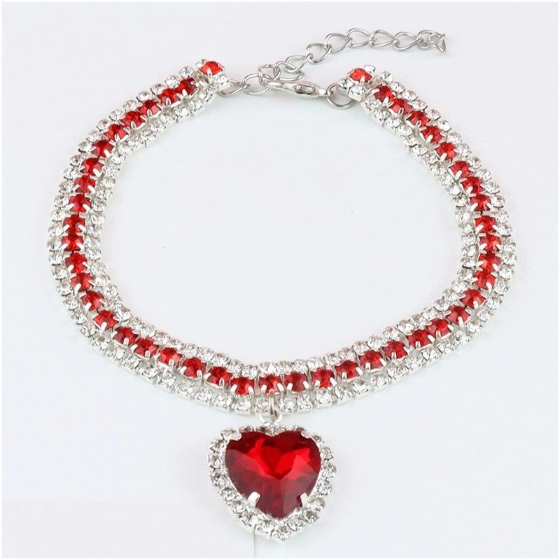Cute Drill Chain Geometric Heart Shape Pet Accessories
