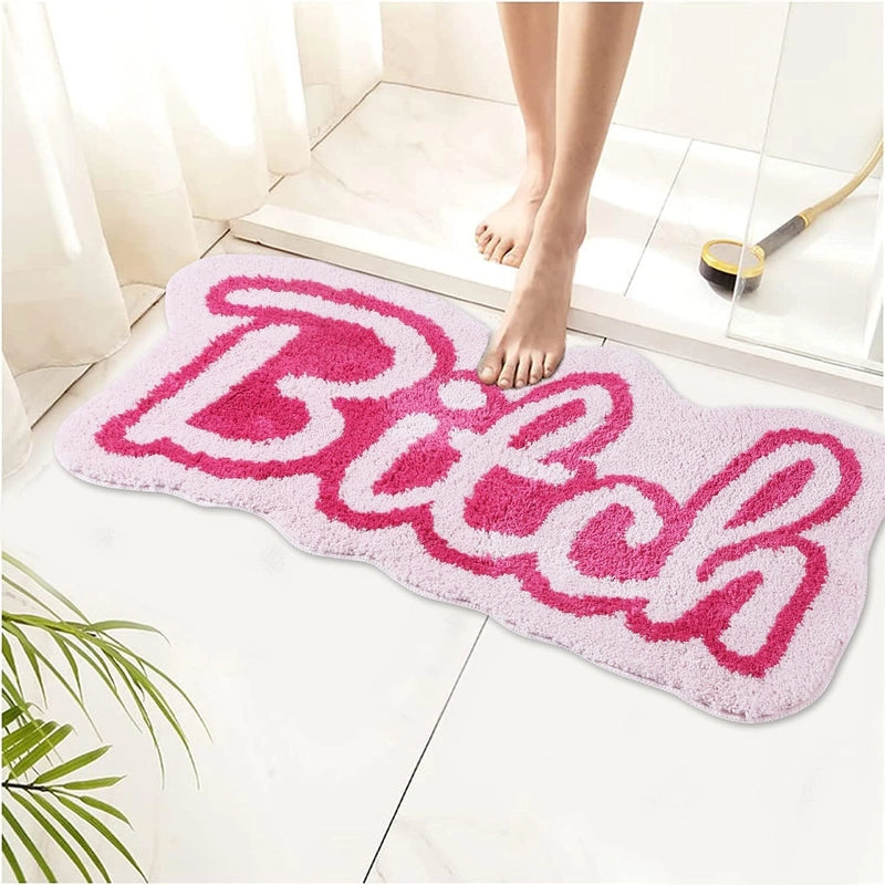 Casual Cute Letter Imitation Cashmere Carpet Bathing
