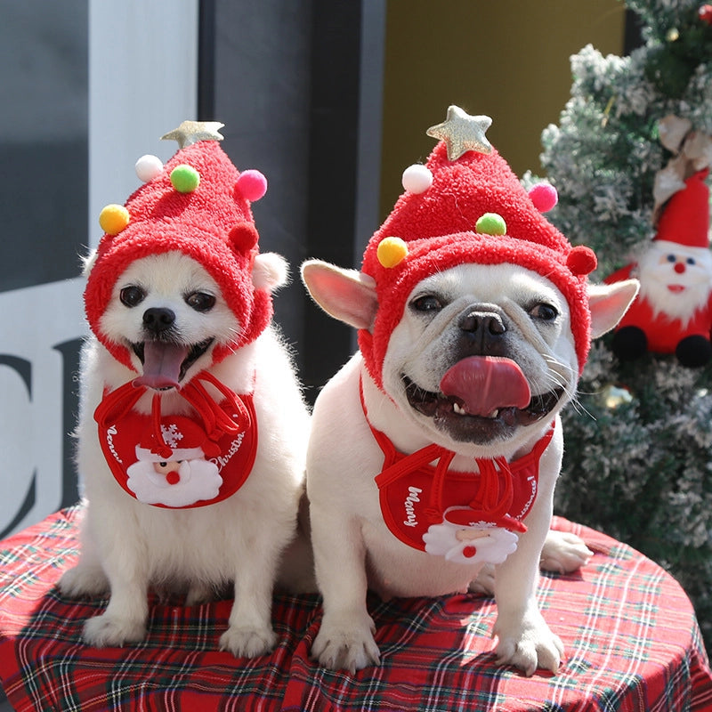 Cartoon Style Polyester Christmas Cartoon Pet Hat 1 Piece