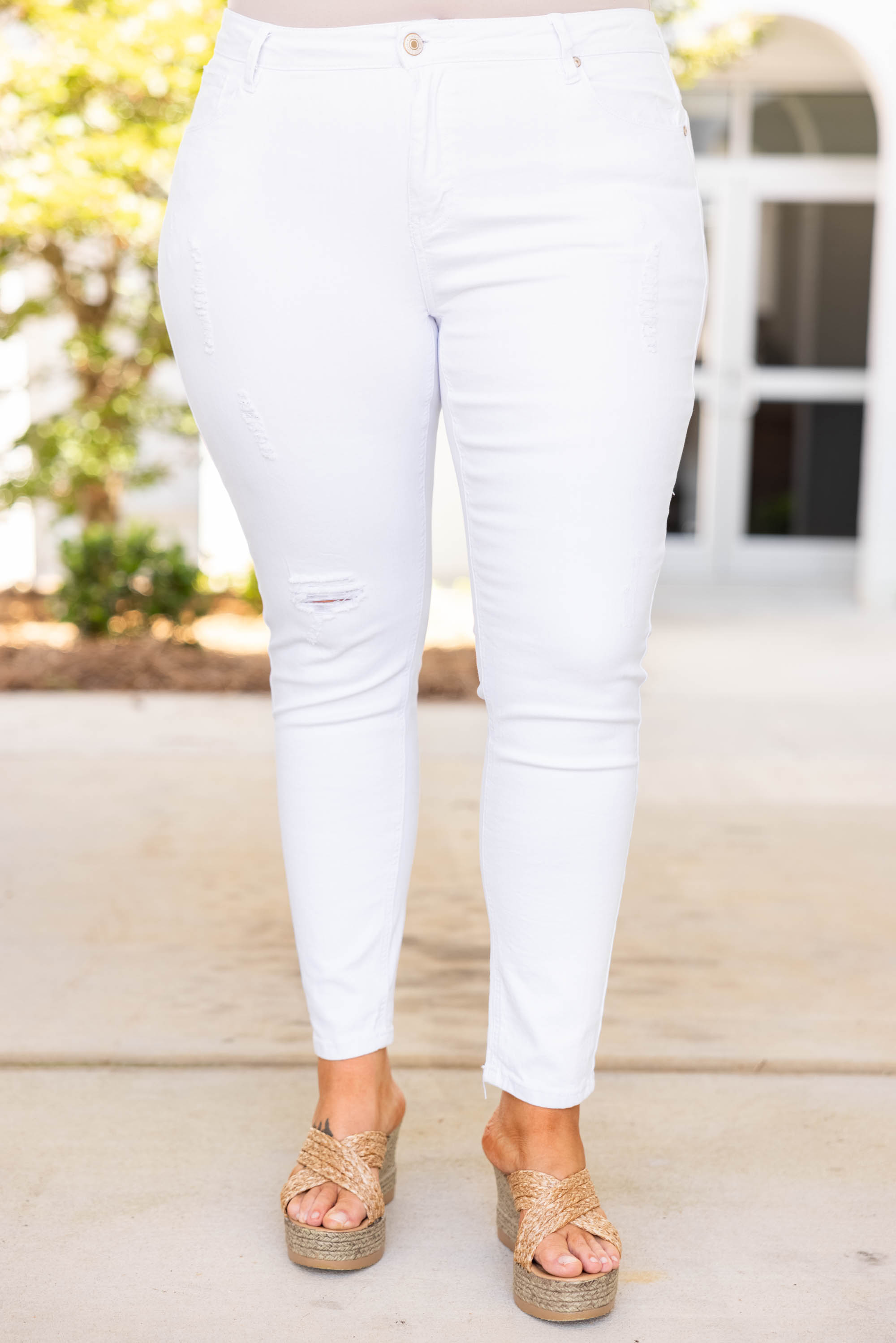 Material Girl Jeans. White