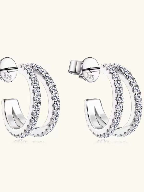 925 Sterling Silver Cubic Zirconia Stud Earrings