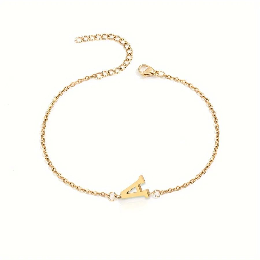 Dainty Feminine Letter Initial Chain Bracelet