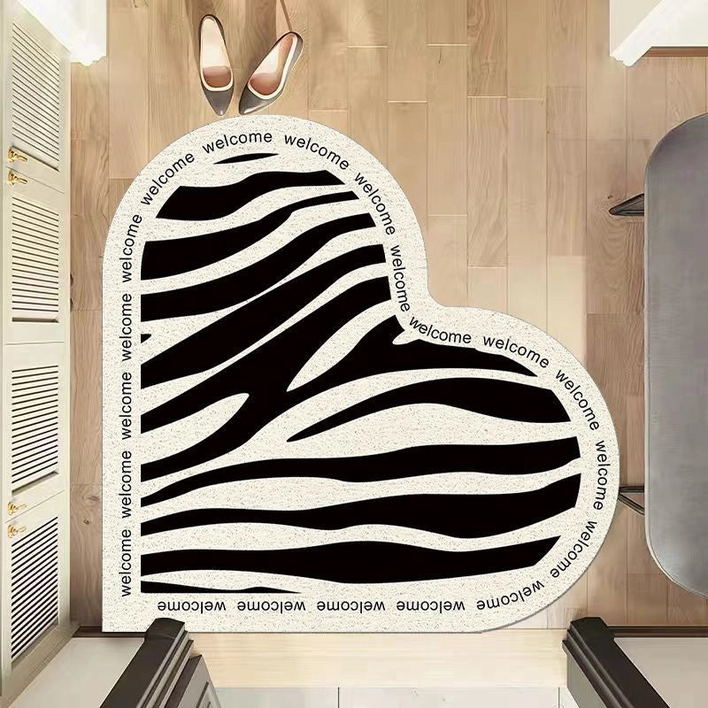 Casual Elegant Letter Heart Shape PVC Carpet Bathing