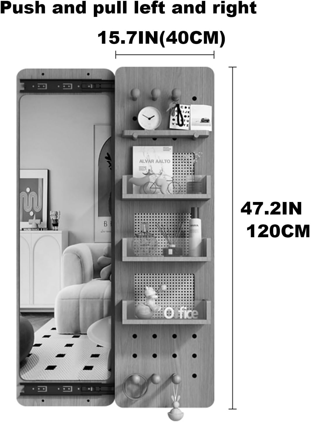 Entrance Mirror, Perforated Panel Wall Entrance Mirror