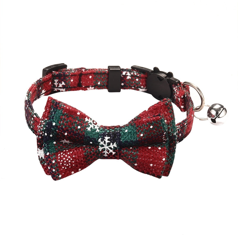 British Style Cotton Polyester Christmas Lattice Pet Collar