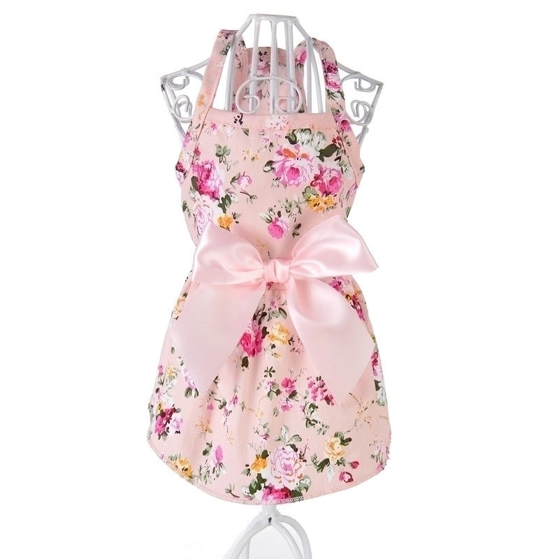 Princess Cotton Color Block Printing Pet Clothing