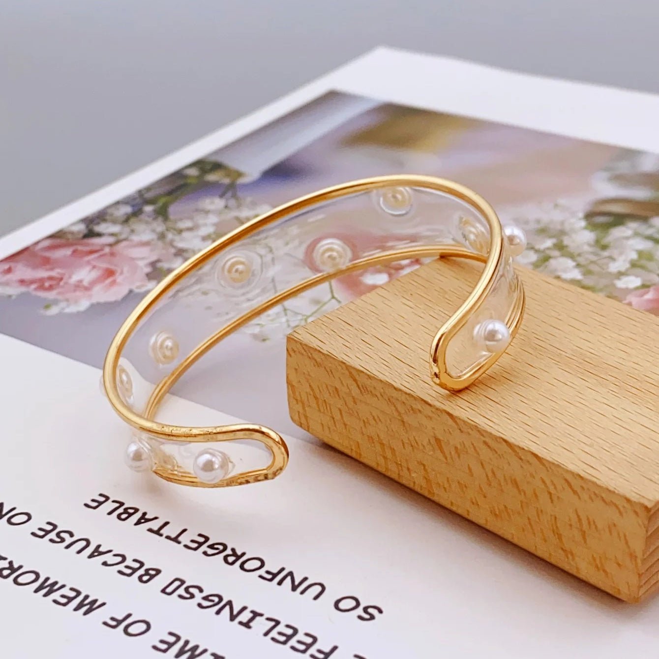 Transparent Floral Feminine Bangle Bracelets