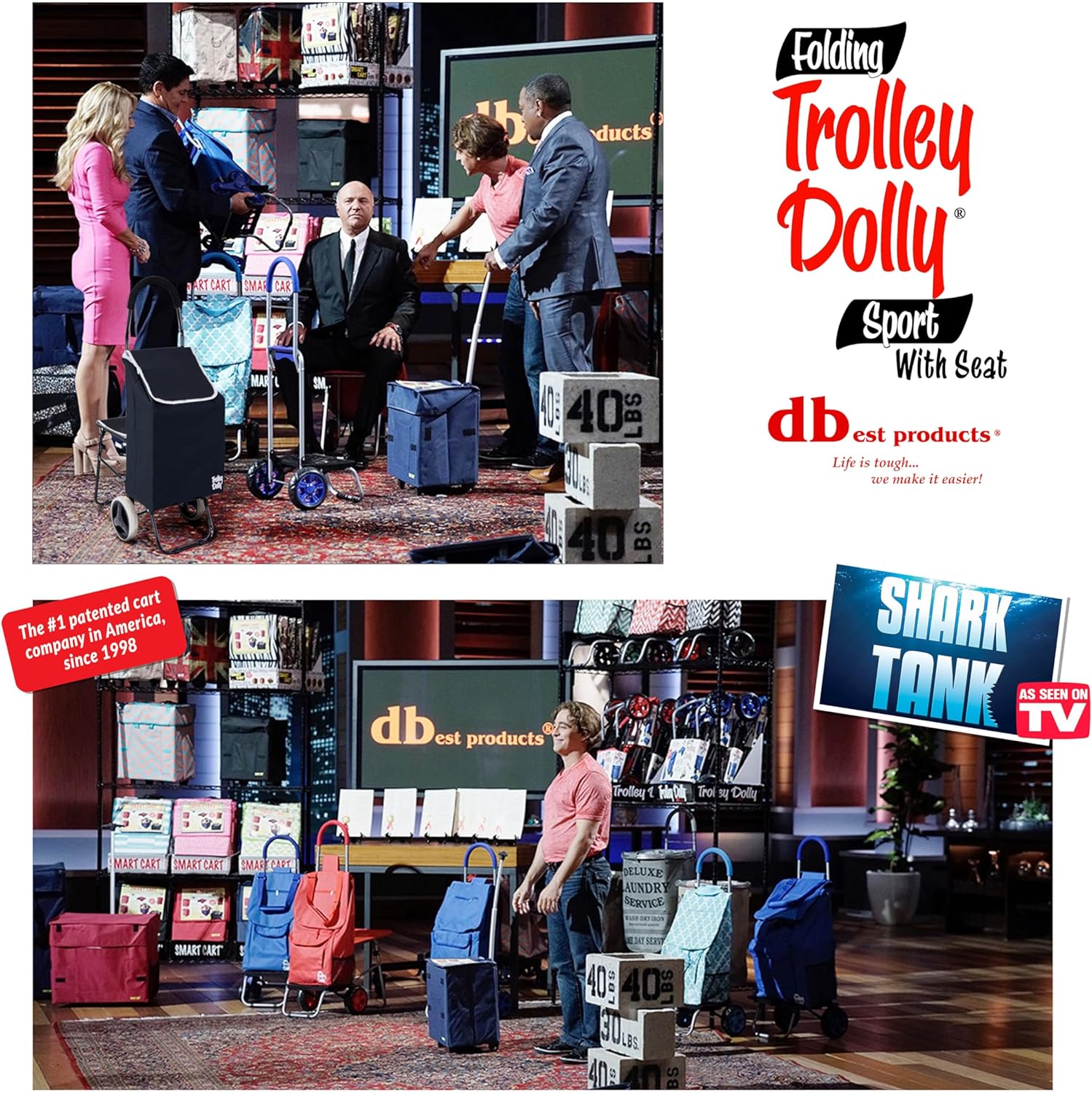 Trolley Dolly Sport with Chair – Foldable Grocery Cart on Wheels