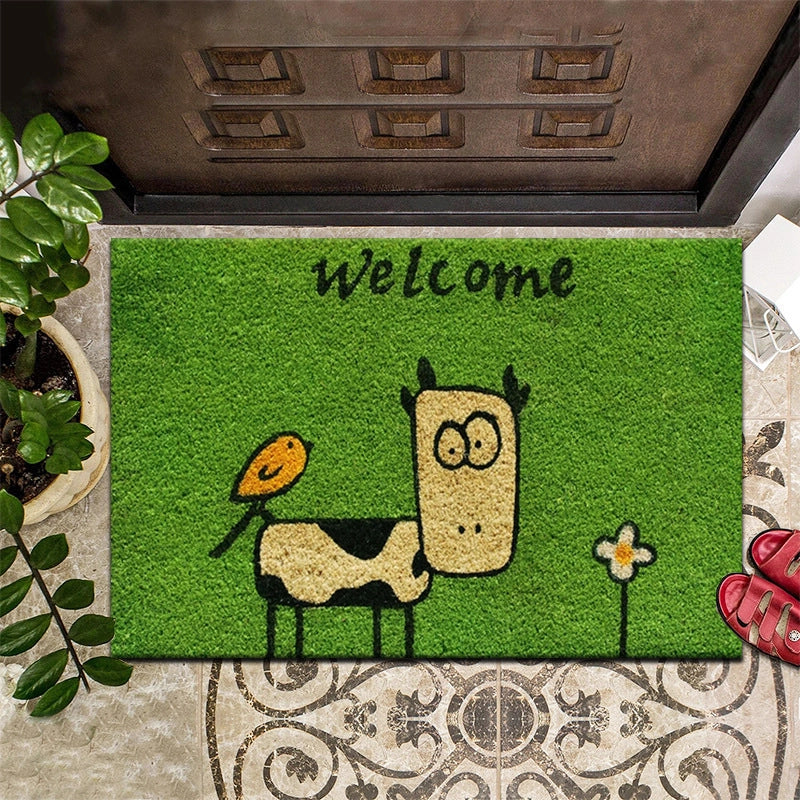 Retro Animal Letter Flower Polyester Carpet Bathing