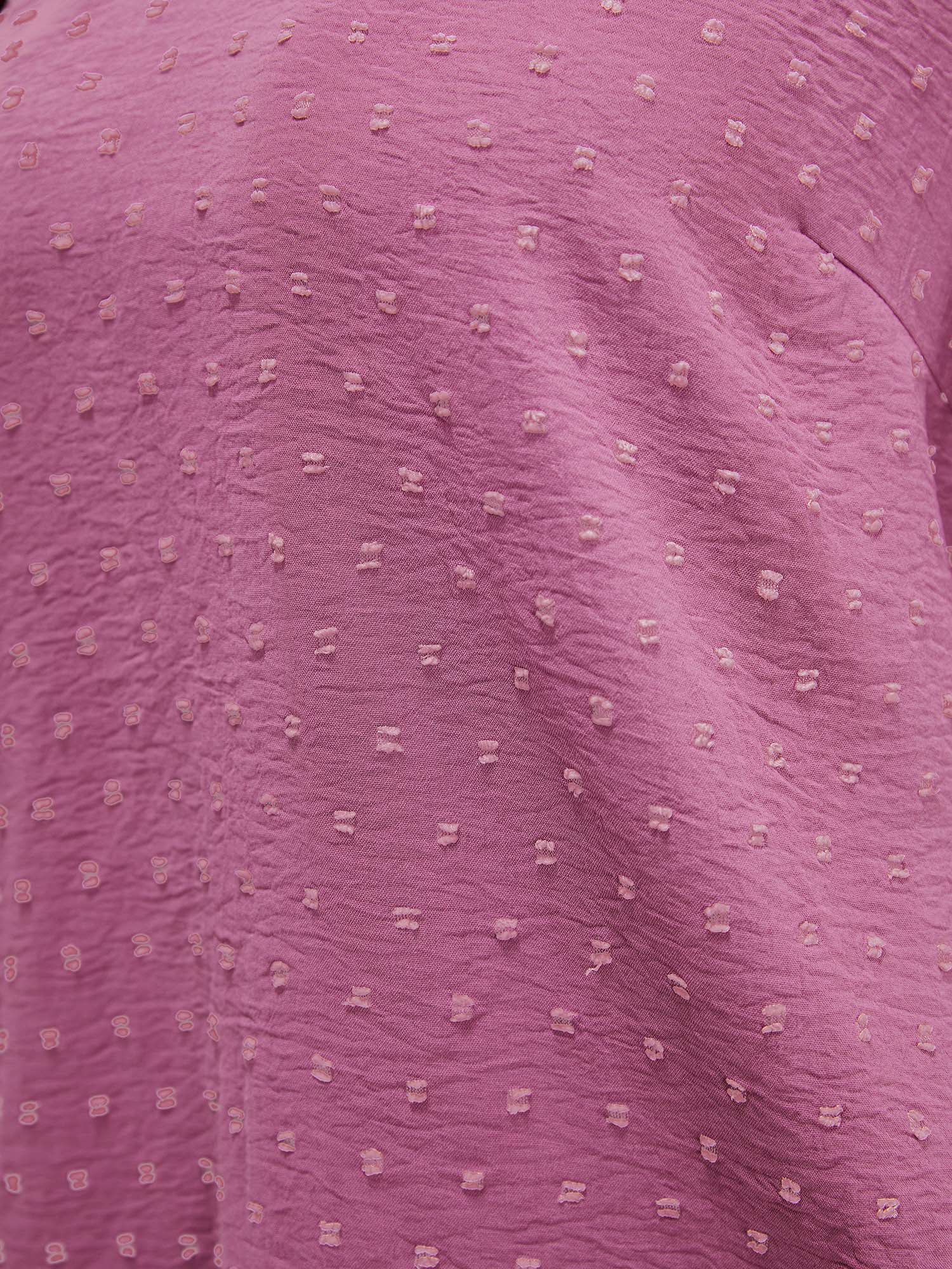 Plain Ruffle Tiered Sleeve V Neck Polka Dot Blouse