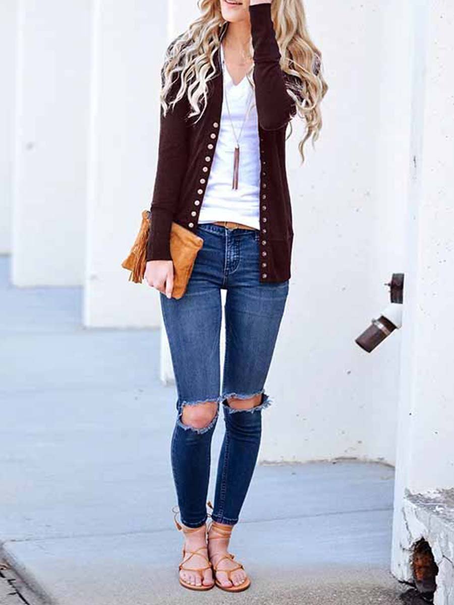 Buttons Cardigan Tops