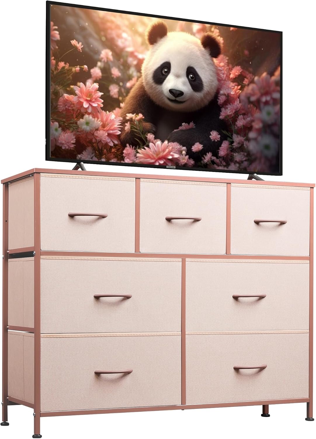 WLIVE 7 Drawer Dresser TV Stand, Dressers for Bedroom, Fabric Storage Tower