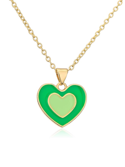 Coloured Heart Pendant & Chain