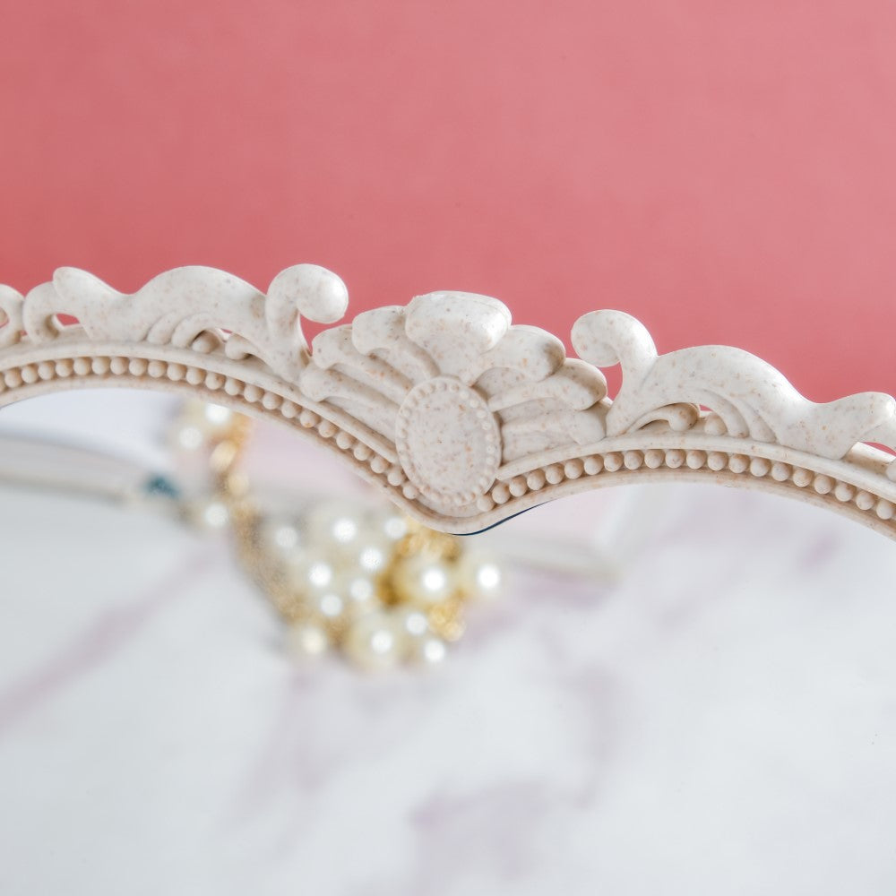 Vintage Heart Double Sided Mirror Ivory