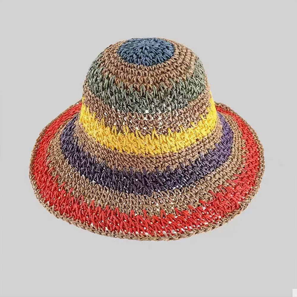 Rainbow Foldable Straw Hat