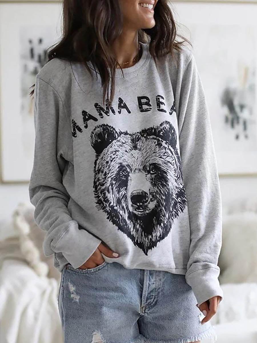 Stylish Animal Print Round Neck Sweatshirt