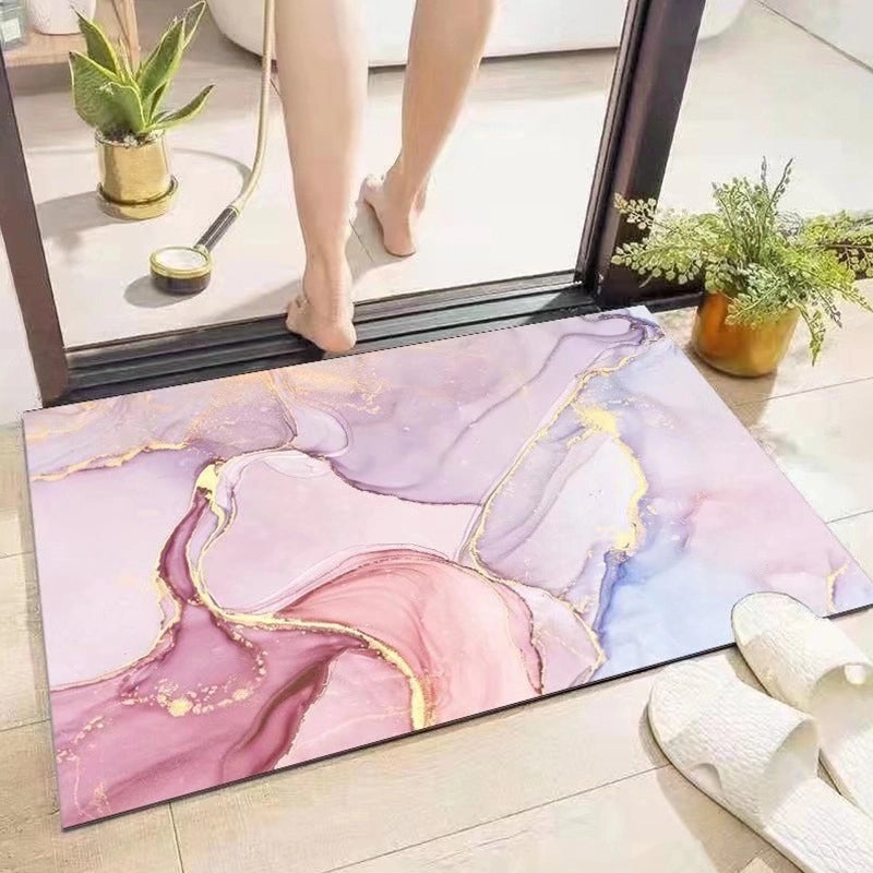 Toilet Water Absorbent Floor Mat Household Bathroom Diatom Mud Floor Mat Toilet Bathroom Door Non-Slip Foot Mat Carpet