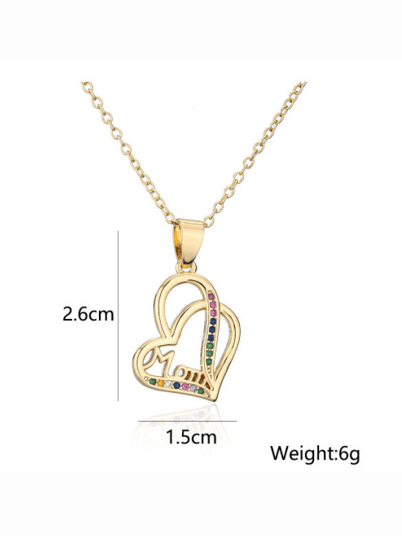 Cubic Zirconia MOM Pendant & Chain