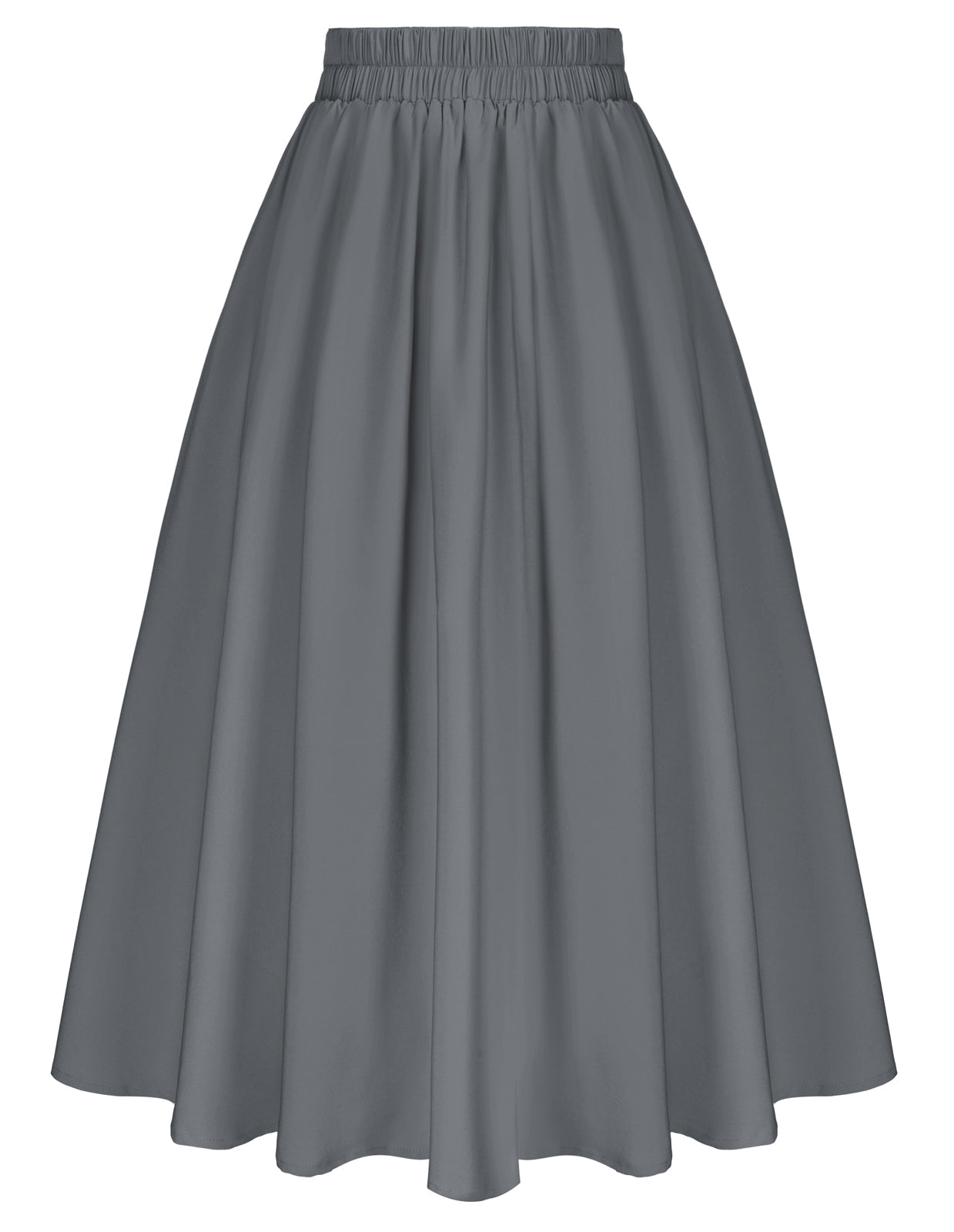 Vintage Skirts with Side Slit High Waisted Midi A-Line Flowy Skirts with Pockets