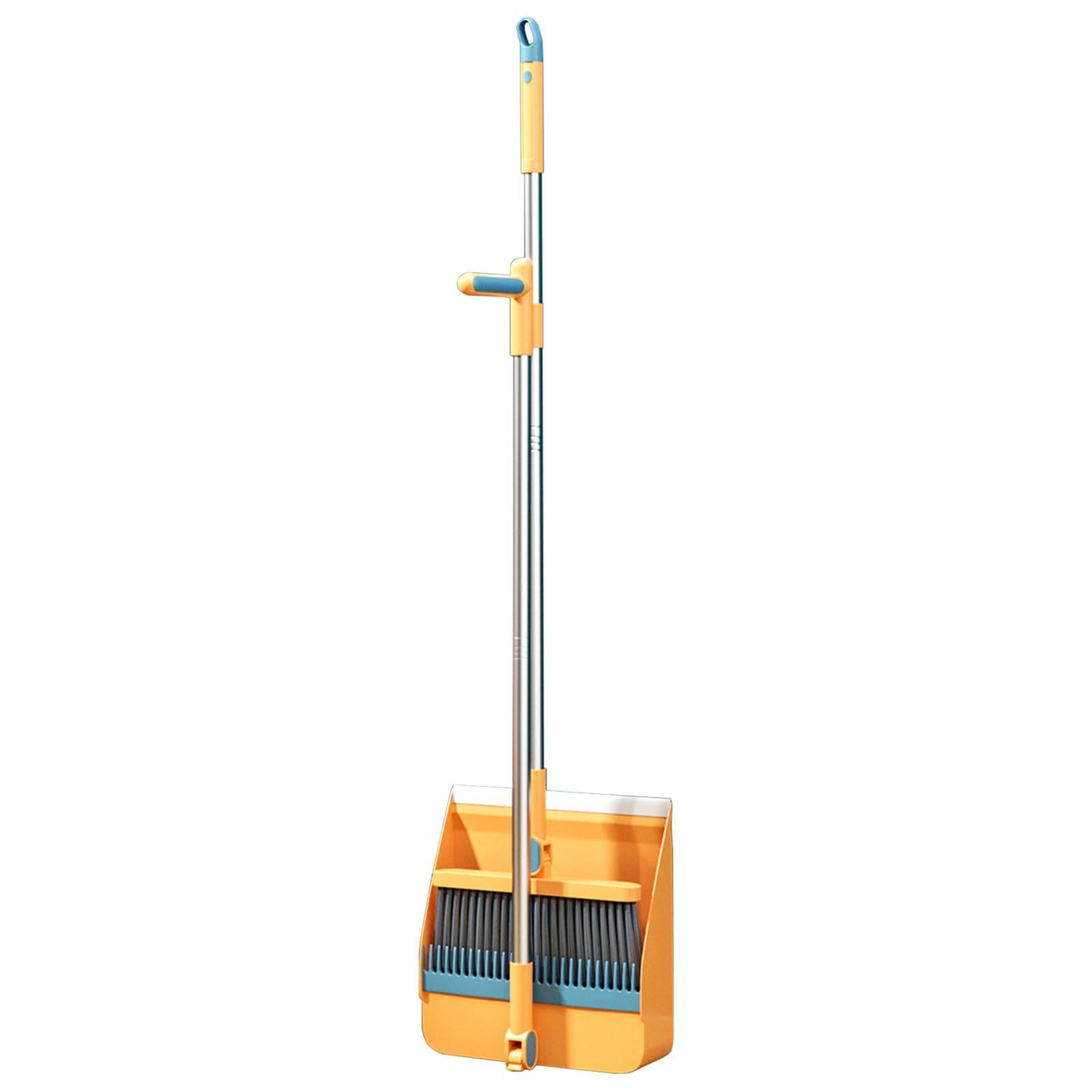 Brooms Wiith Dustpan Set 180° Rotatable Standing Brooms And Dustpan Set With Scraping Teeth