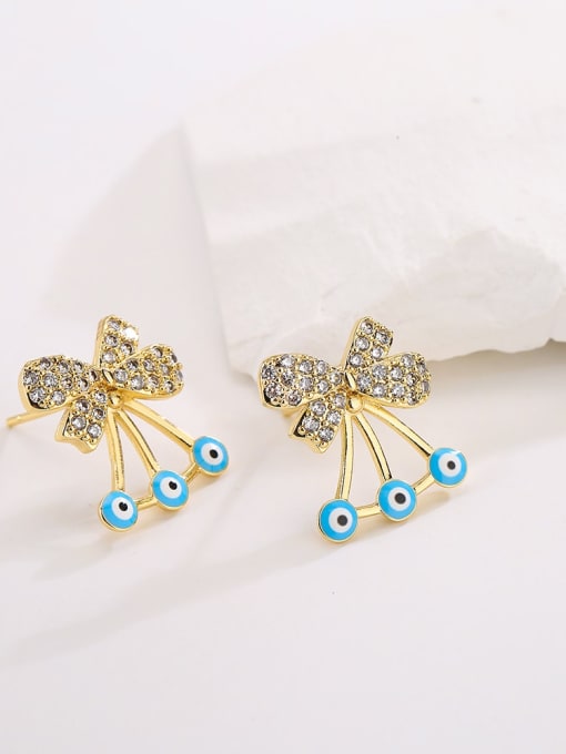 Cubic Zirconia Bow Studs