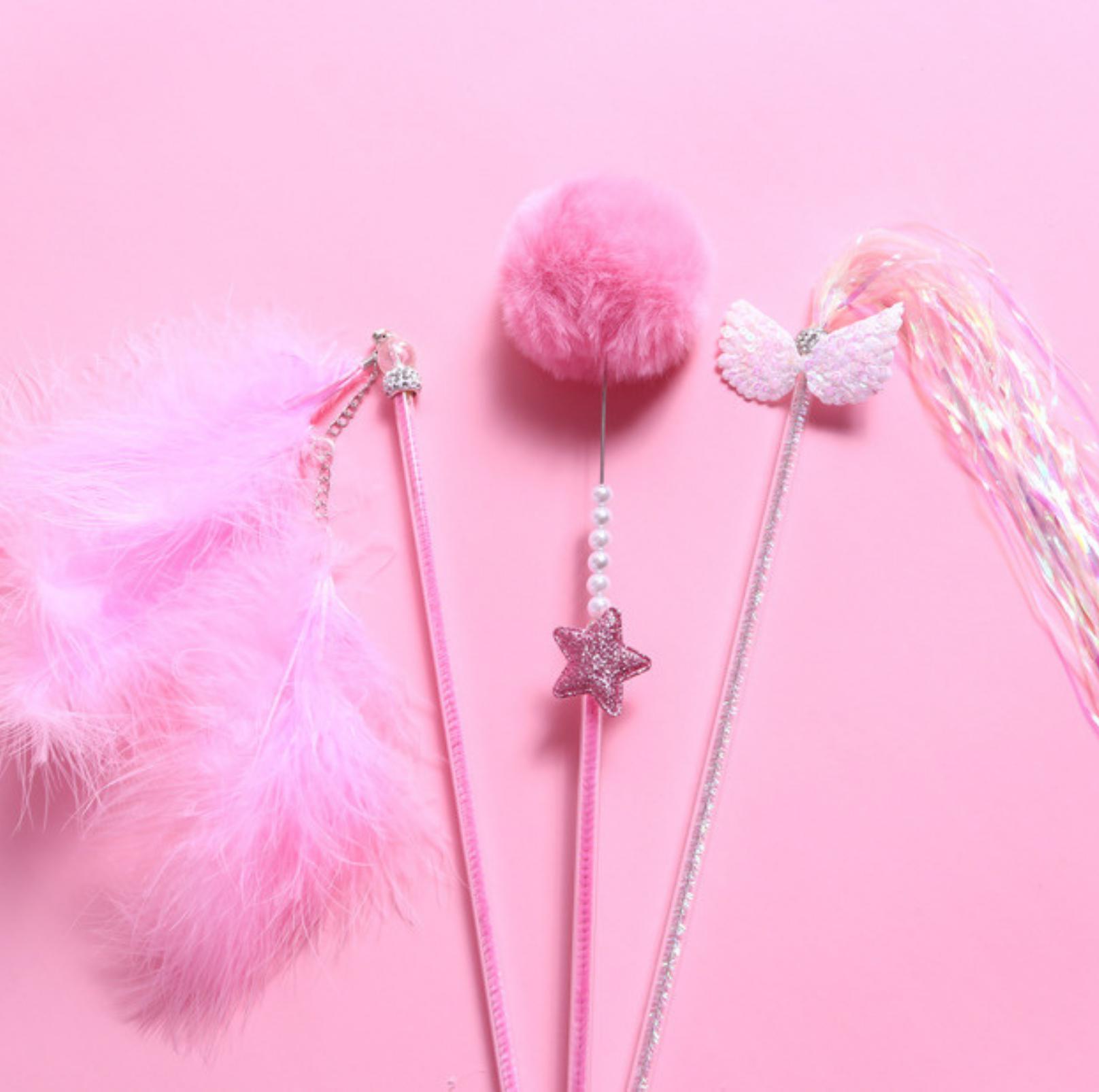 Fairy Feather Tassel Teaser Set (3-piece set ) Cat Stick Set Cat Toys