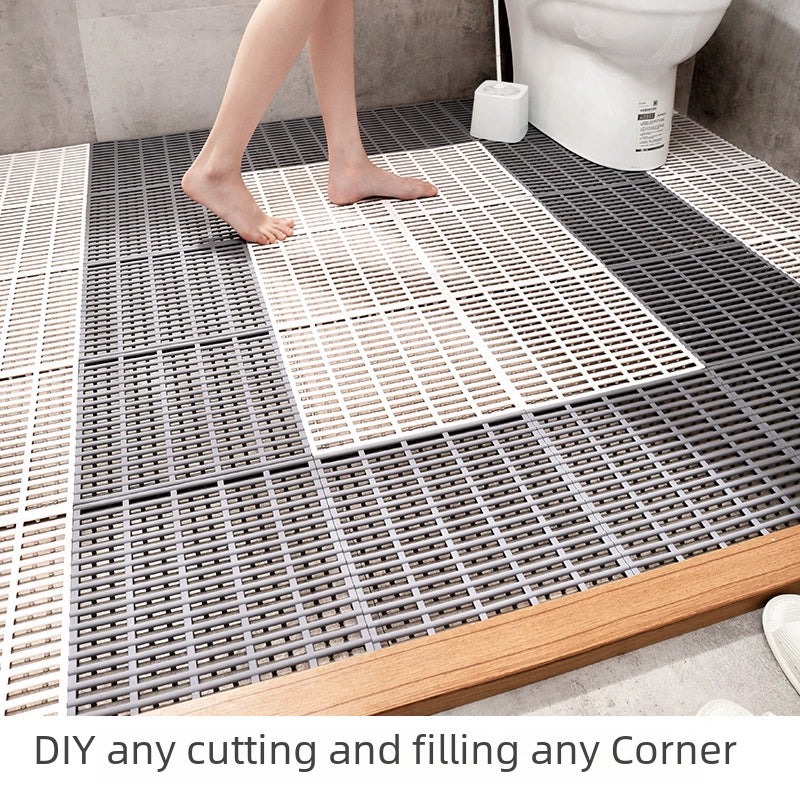 New Striped Bathroom TPE Anti-fall Mat Stitching Anti-slip Mat Waterproof Hollow Mat Toilet Floor Mat